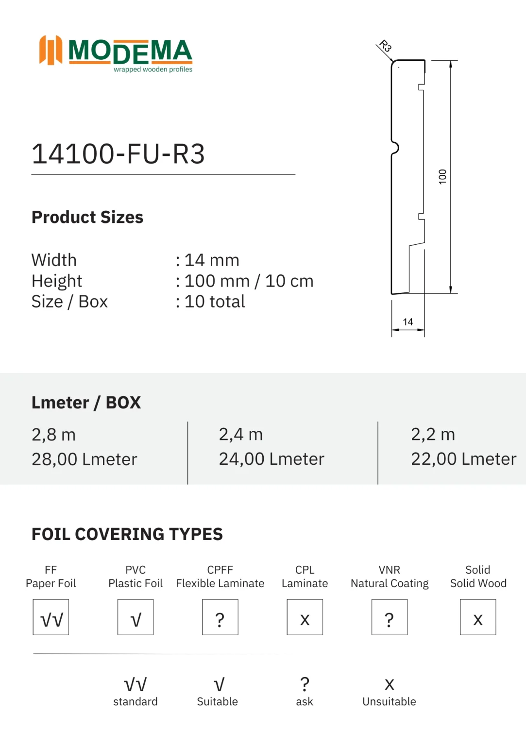 14100-FU-K-R3, technical drawing sheet