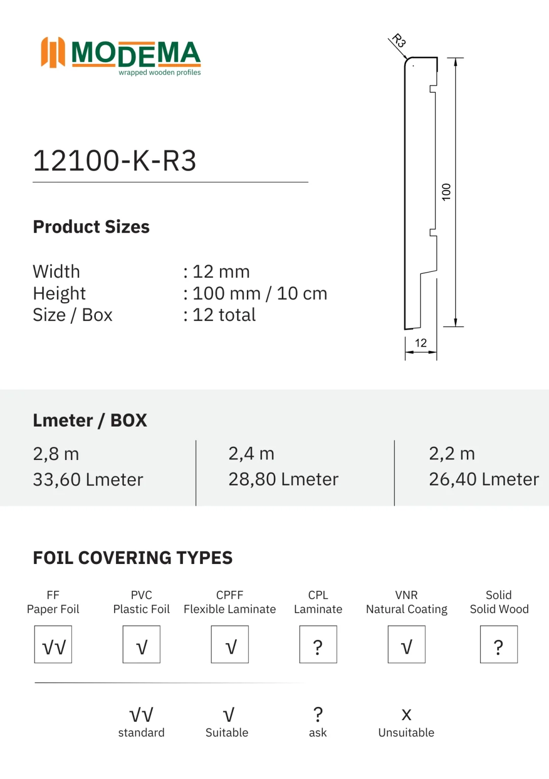 12100-K-R3, technical drawing sheet