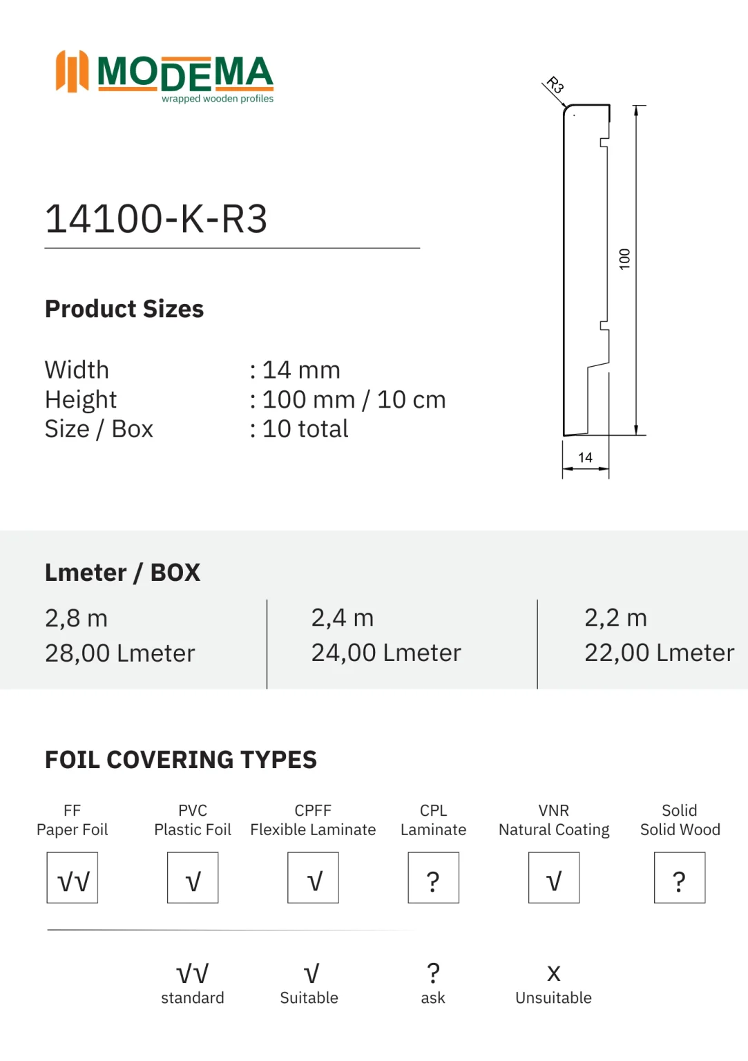 14100-K-R3, technical drawing sheet
