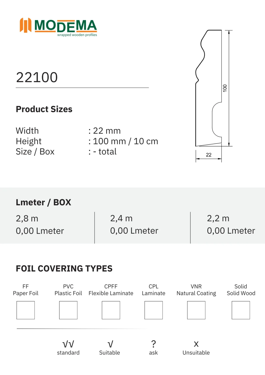 22100, technical drawing sheet