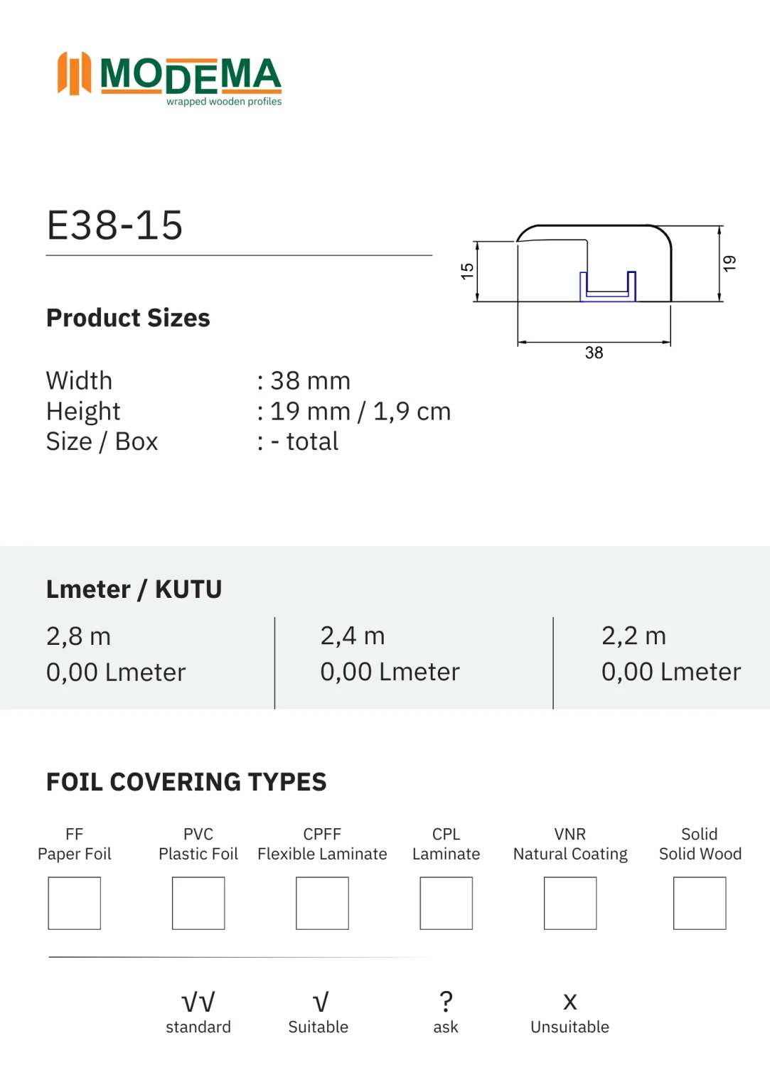 E38-15, technical drawing sheet