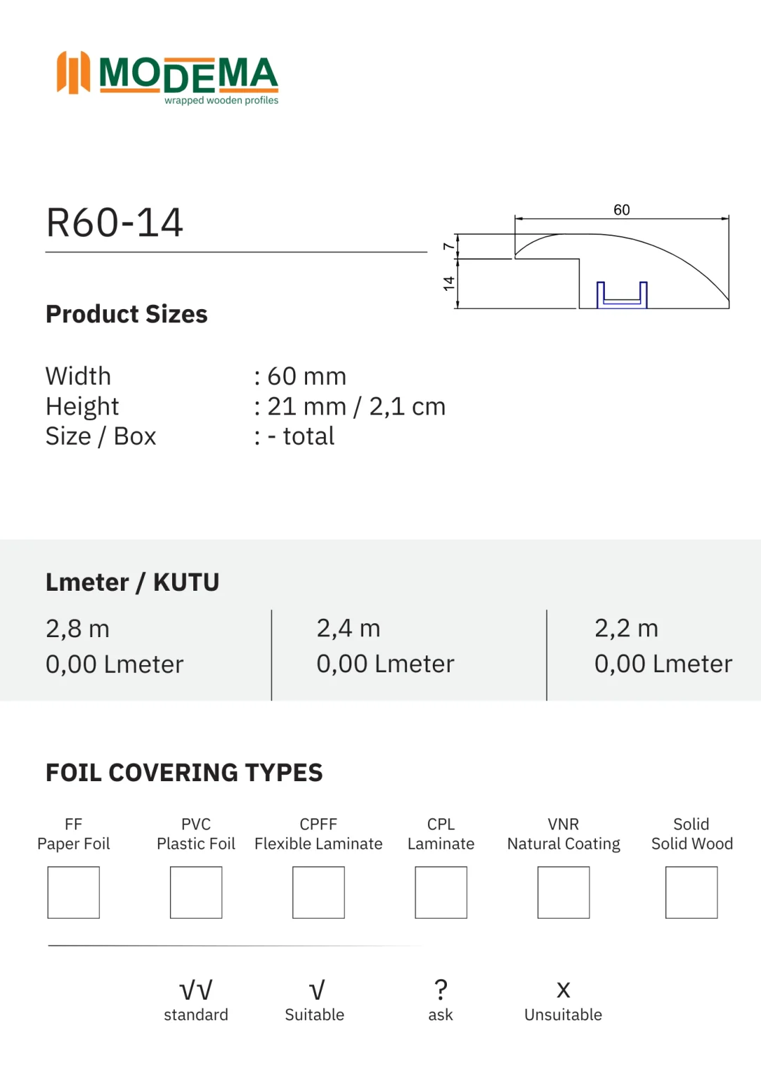 R60-14, technical drawing sheet
