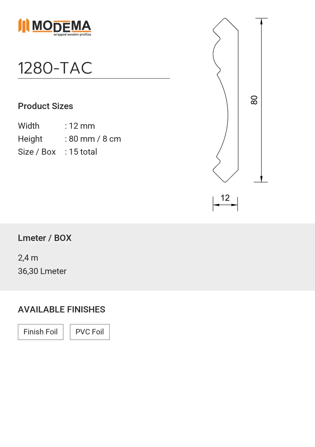 1280-TAC, technical drawing sheet