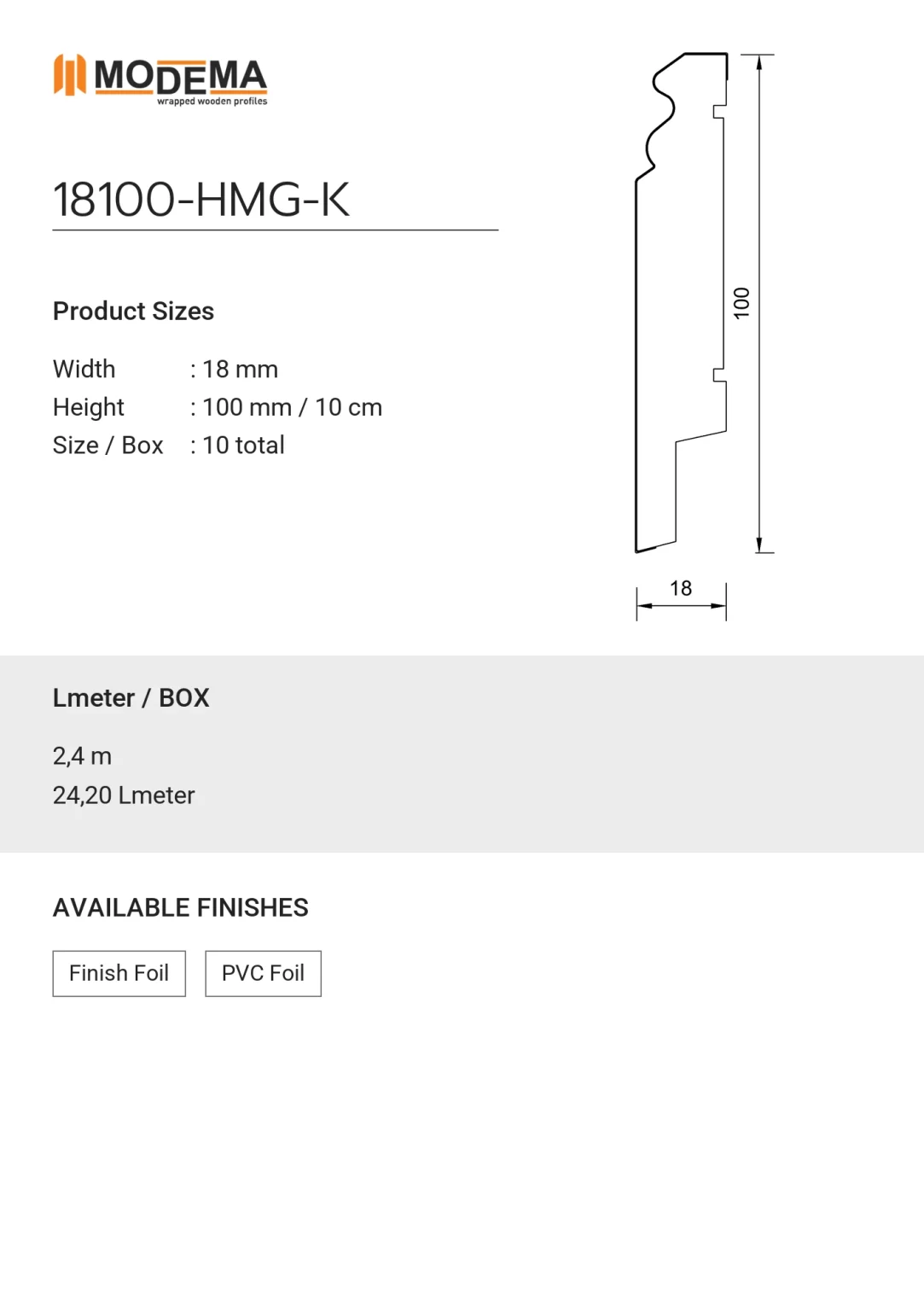 18100-HMG-K, technical drawing sheet