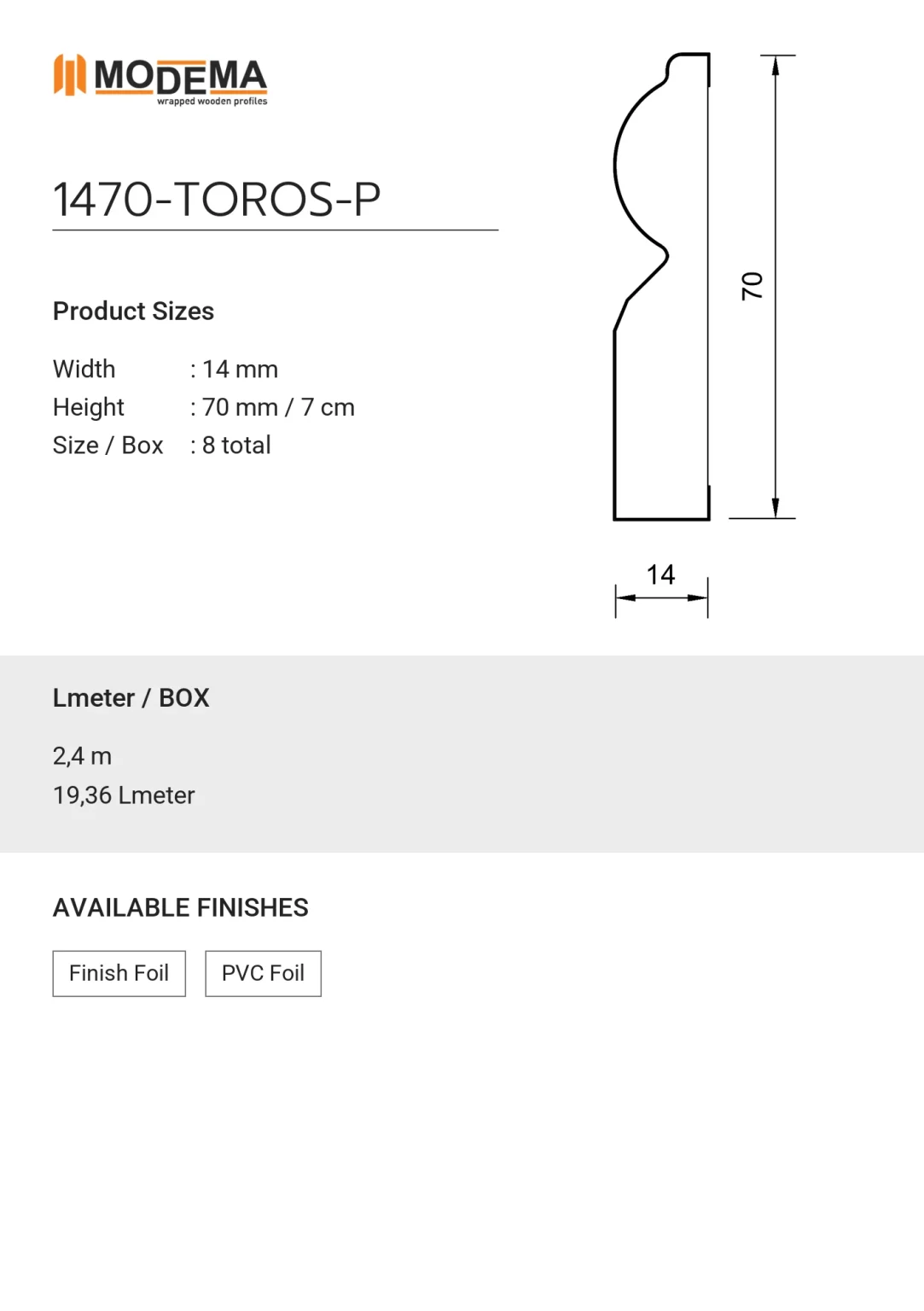 1470-TOROS-P, technical drawing sheet