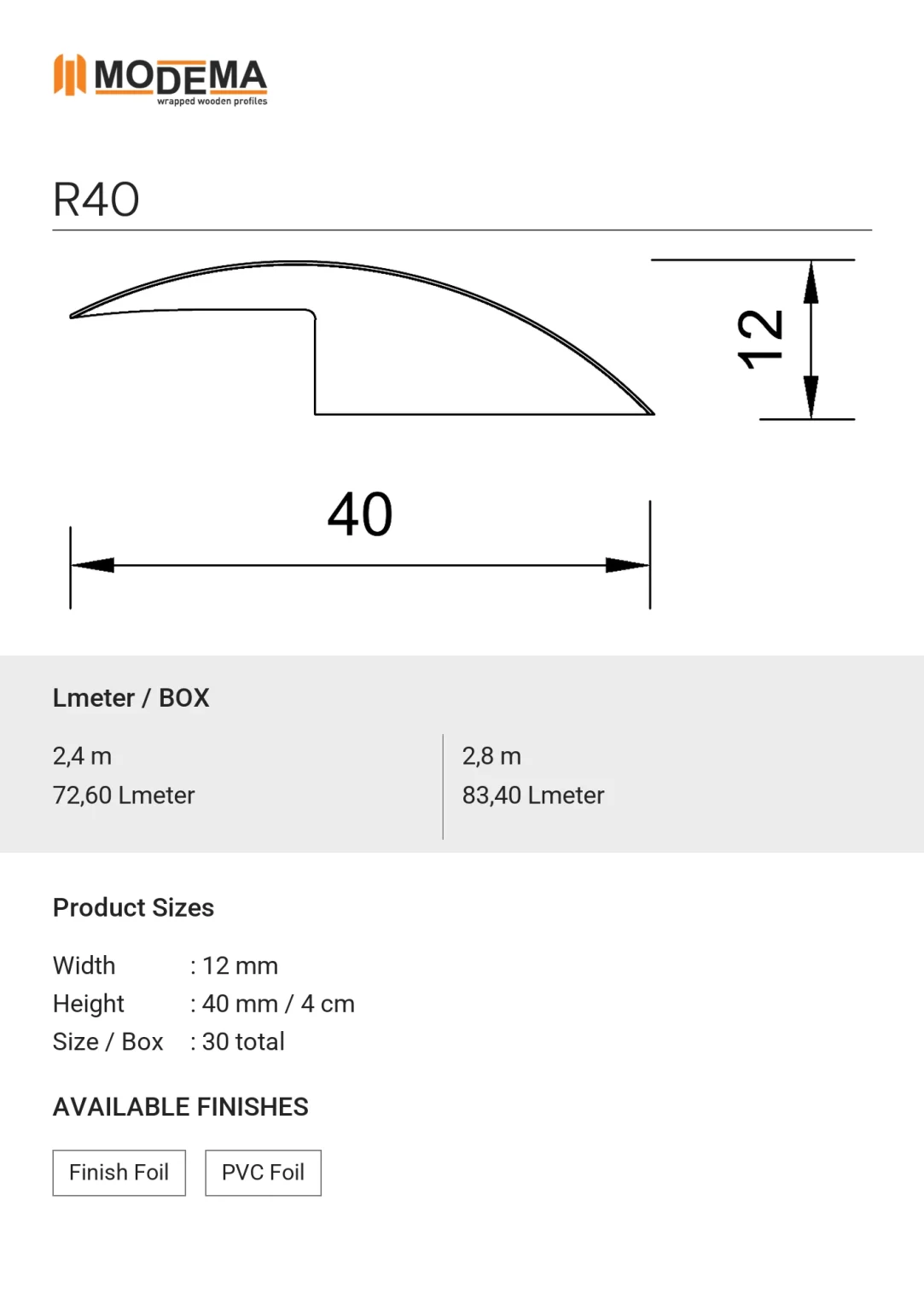 R40, technical drawing sheet